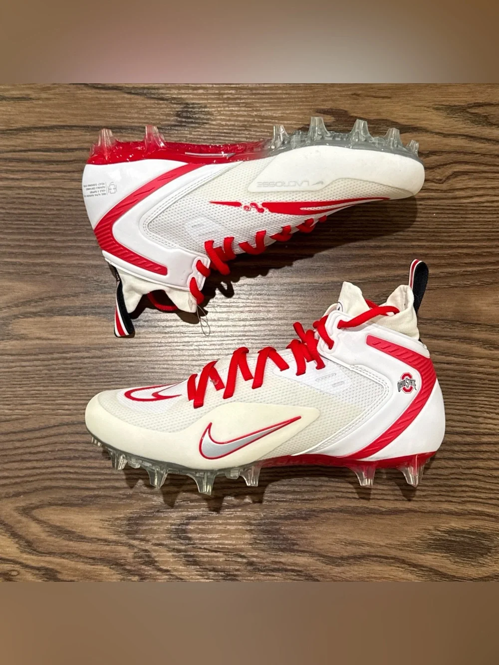 Men’s Size 6.5 Nike Ohio State Alpha Huarache 8 Elite Lacrosse Cleats White NWD